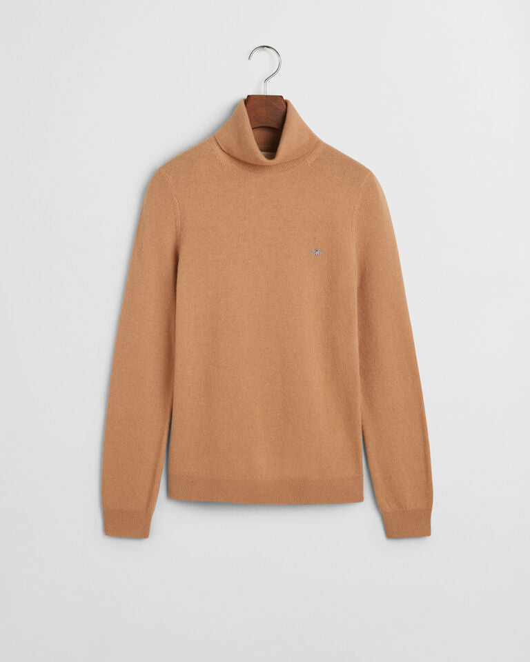 Extra Fine Lambswool Turtleneck Sweater - Caramel Beige