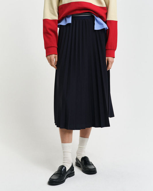 Pleated Jersey Skirt - Evening Blue