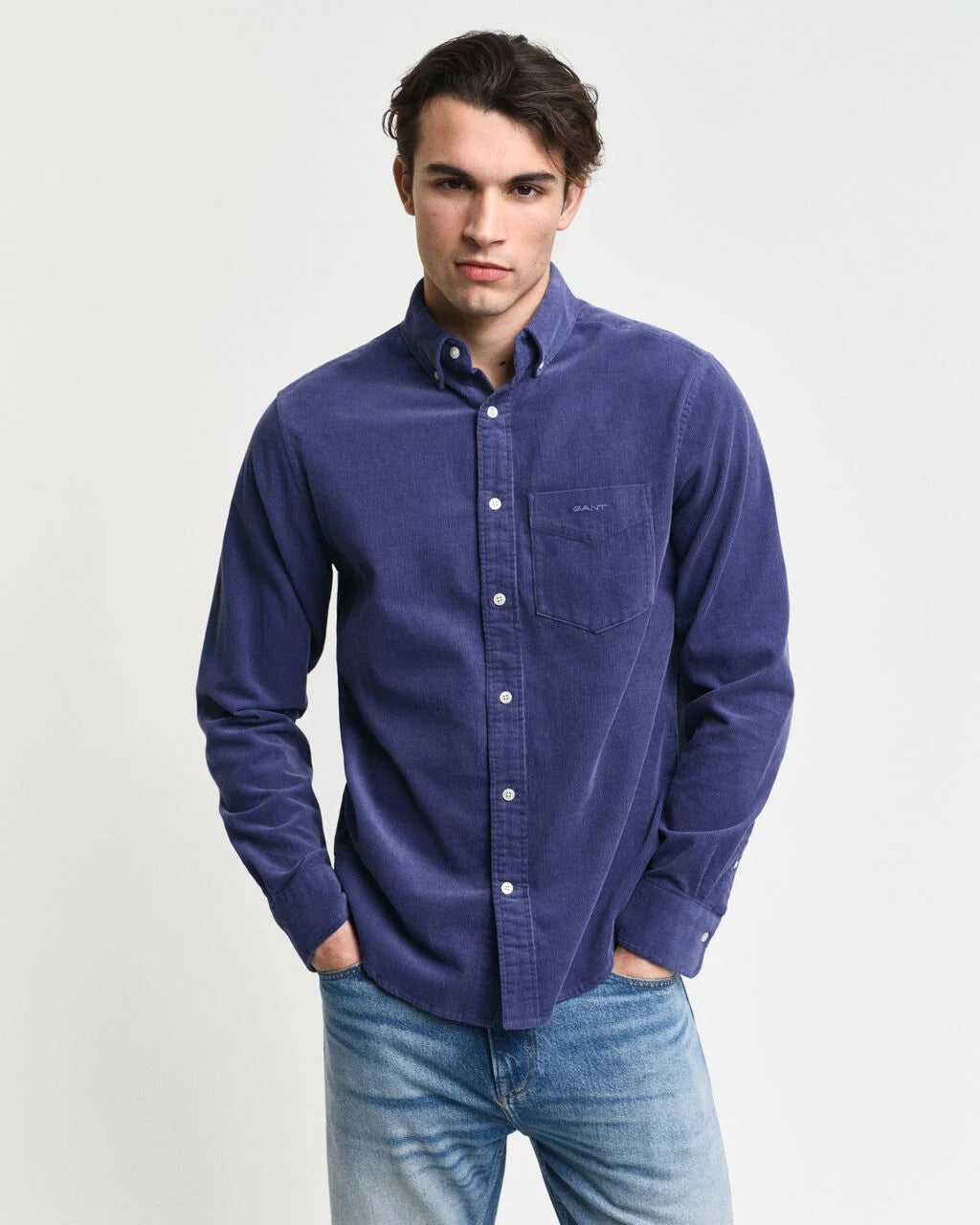 Regular Fit Corduroy Shirt - Dusty Navy