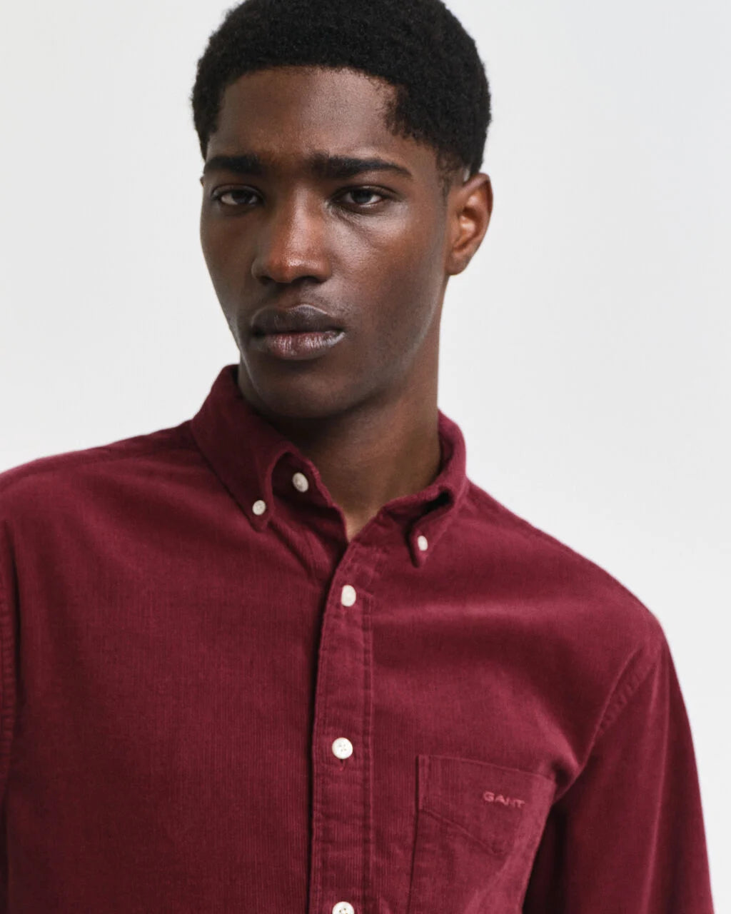 Regular Fit Corduroy Shirt - Wine Red