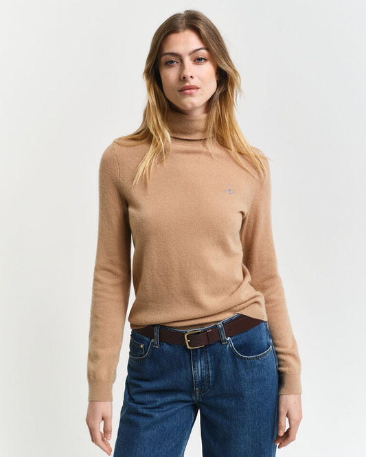 Extra Fine Lambswool Turtleneck Sweater - Caramel Beige