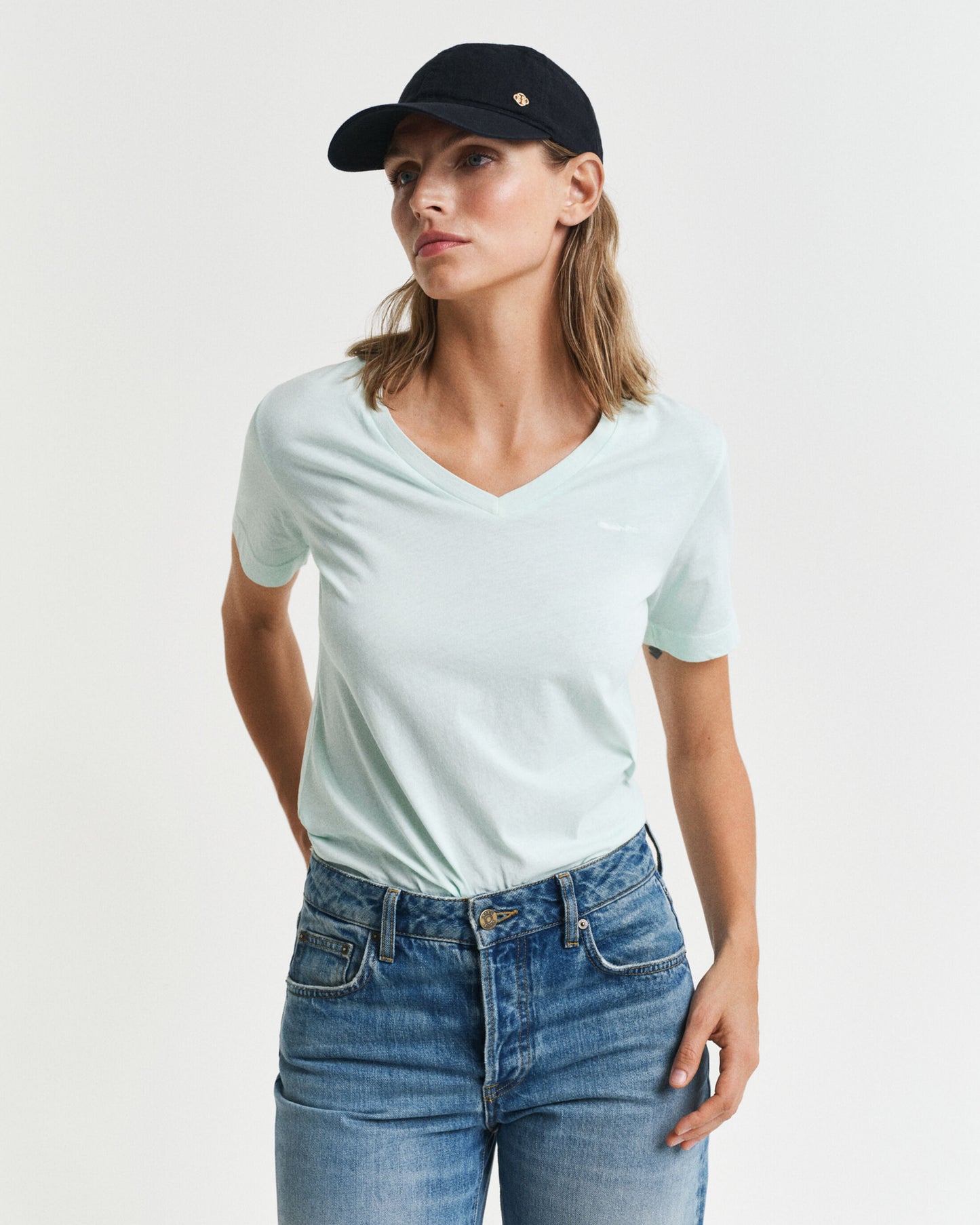 Sunfaded V-Neck T-Shirt - Faded Mint