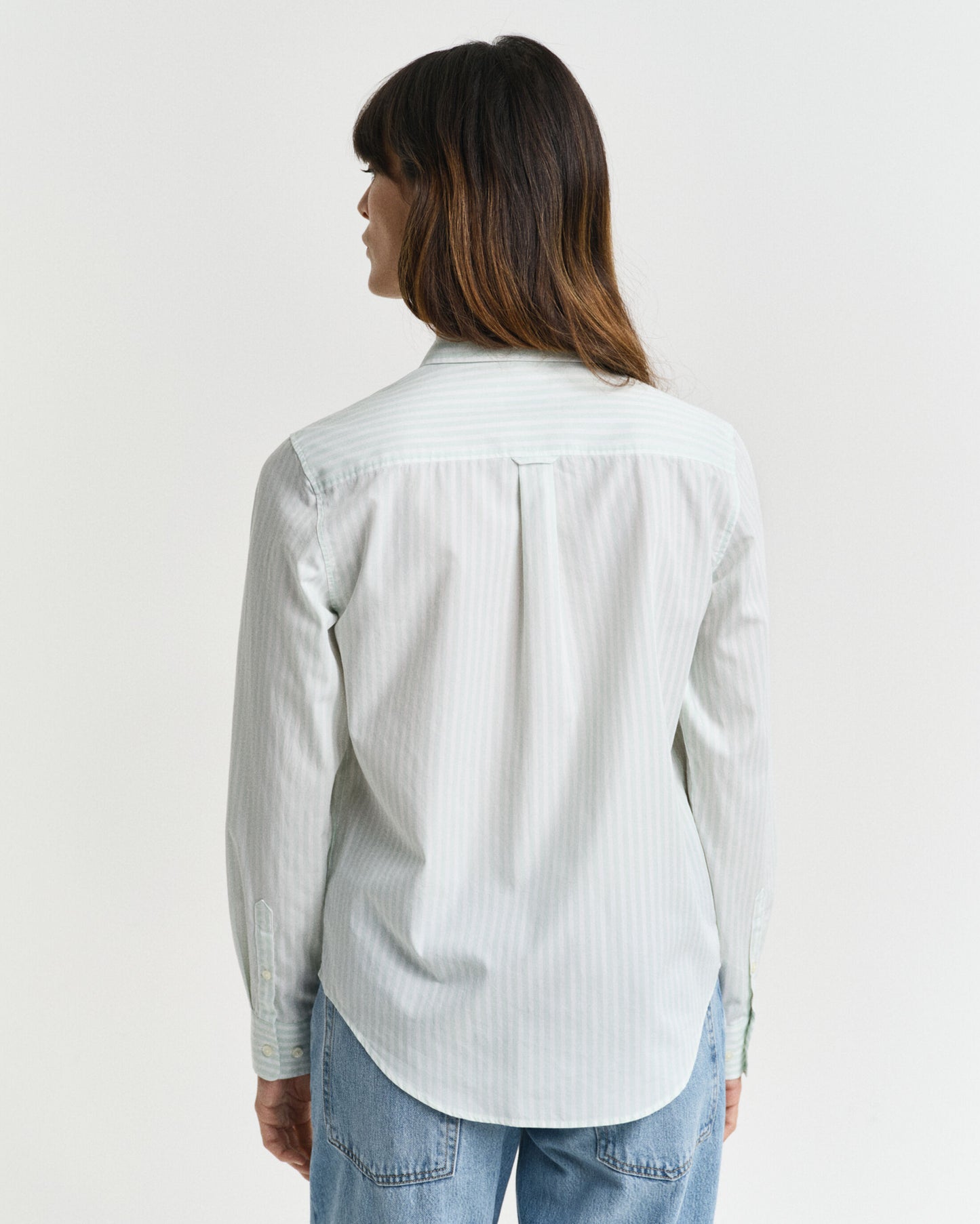 Regular Fit Striped Poplin Shirt - Faded Mint