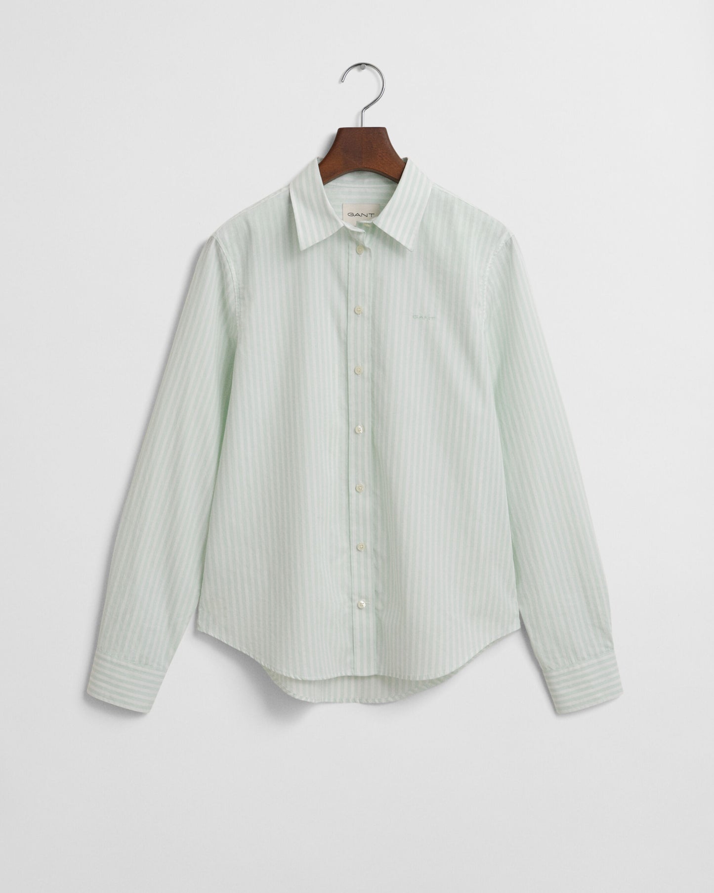 Regular Fit Striped Poplin Shirt - Faded Mint