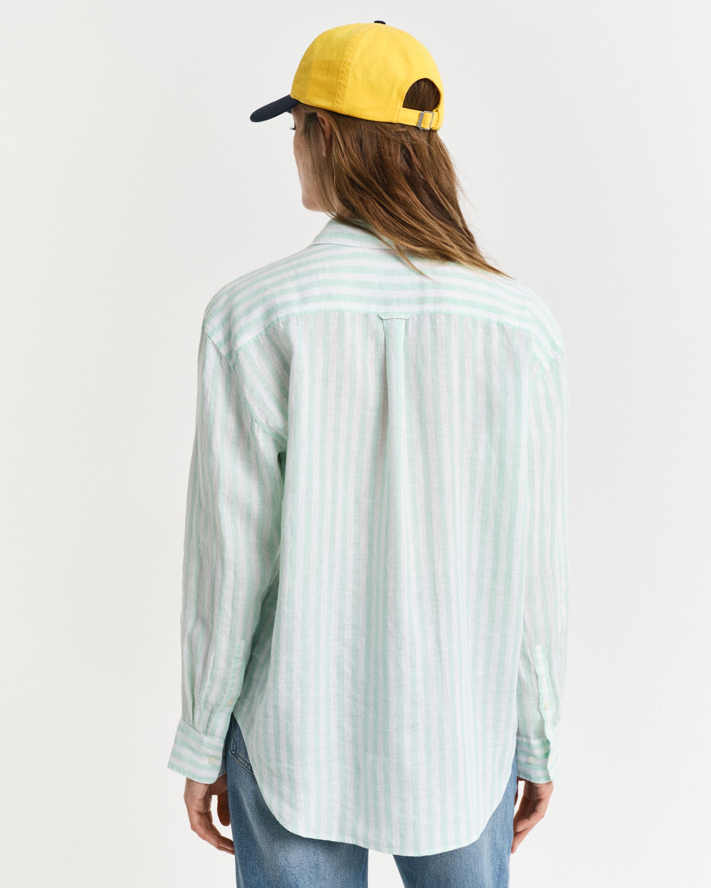 Relaxed Fit Striped Linen Shirt - Faded Mint