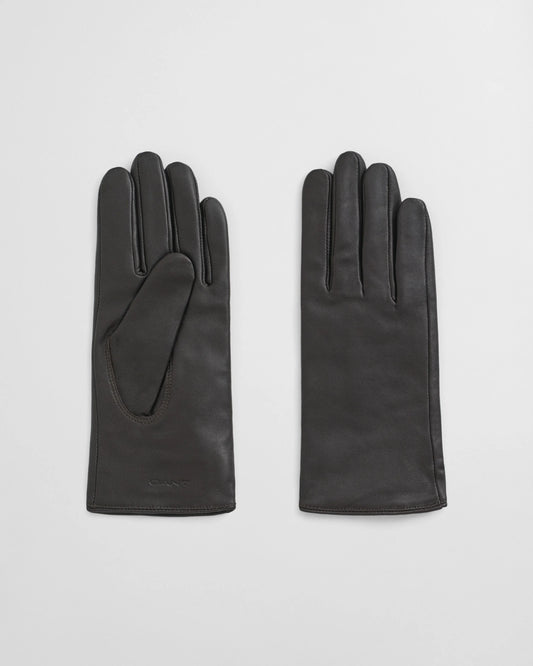Women's Cashmere Lined Leather Gloves - Deep Brown
