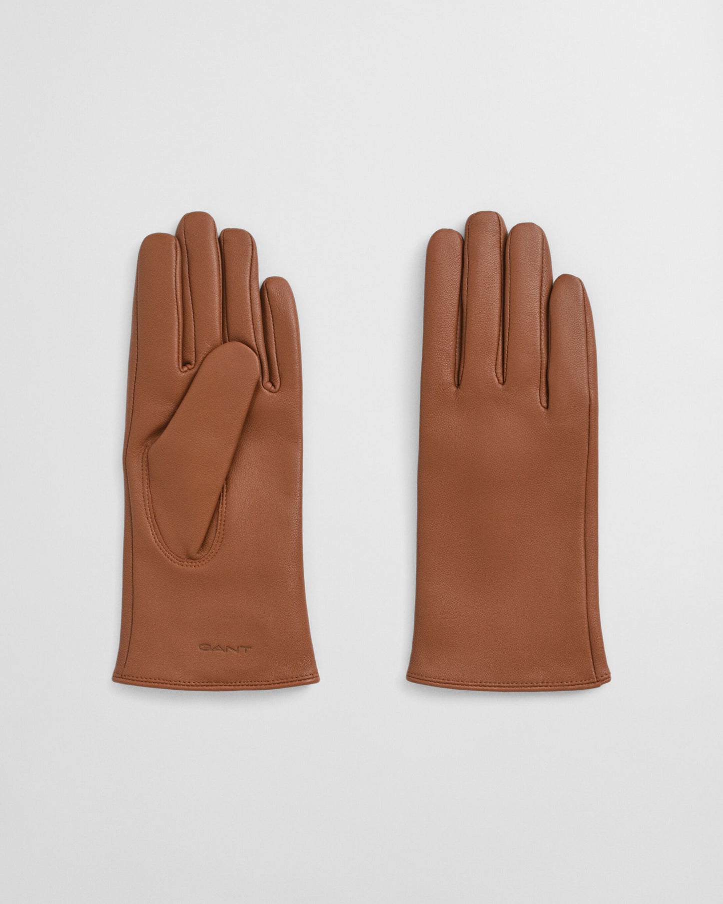 Women's Cashmere Lined Leather Gloves - Cognac