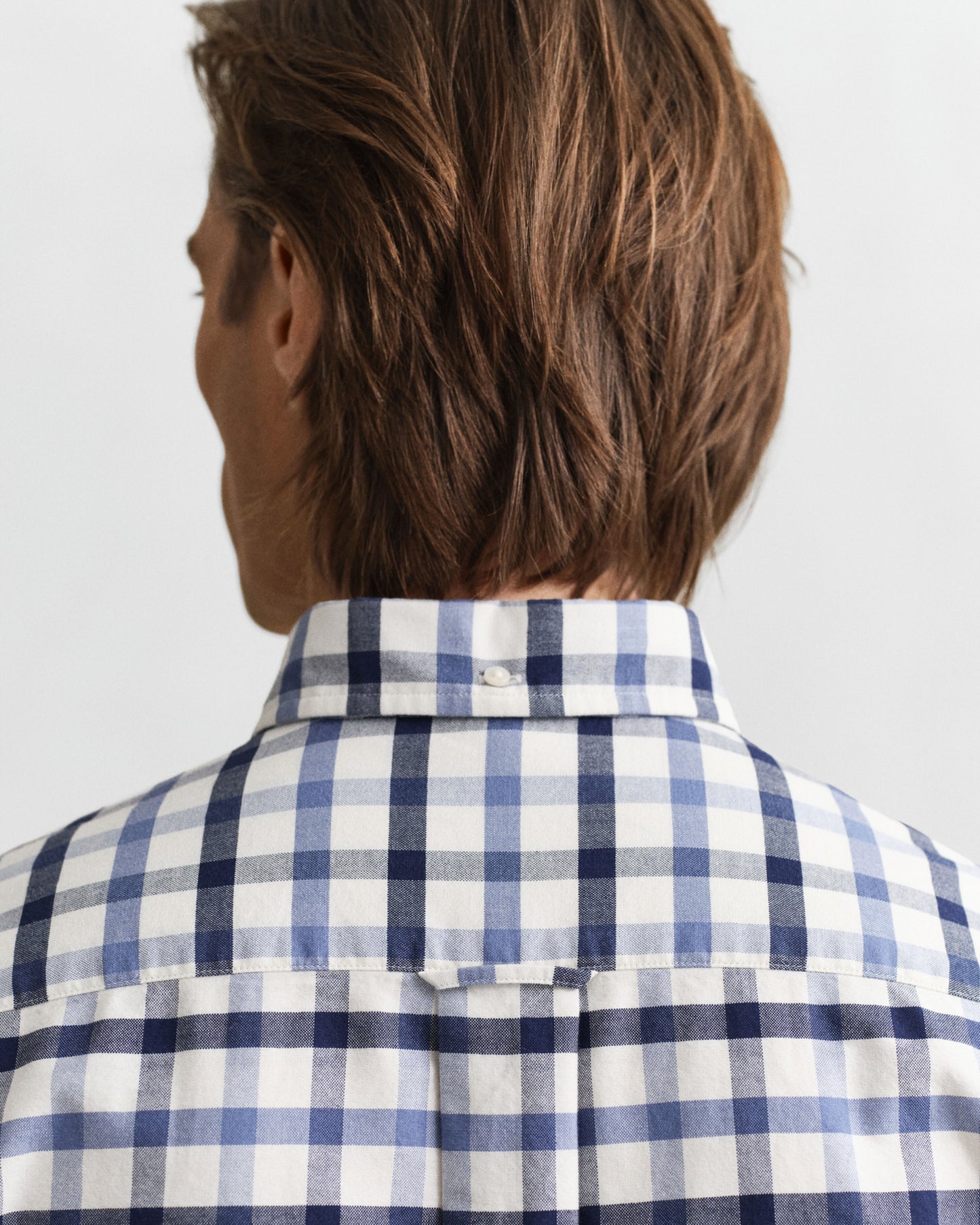 Regular Fit Oxford Check Shirt - Faded Denim