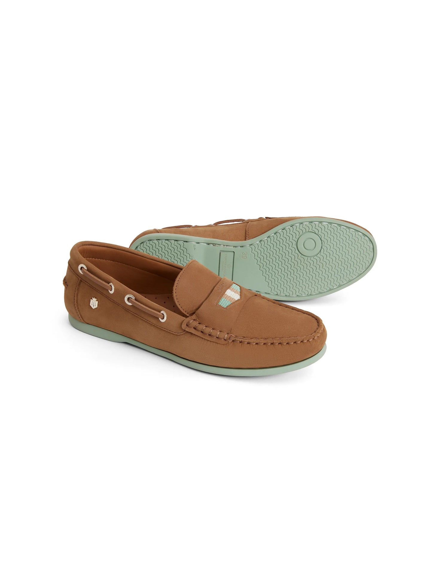 Boston Deck Shoe - Tan & Mint Nubuck
