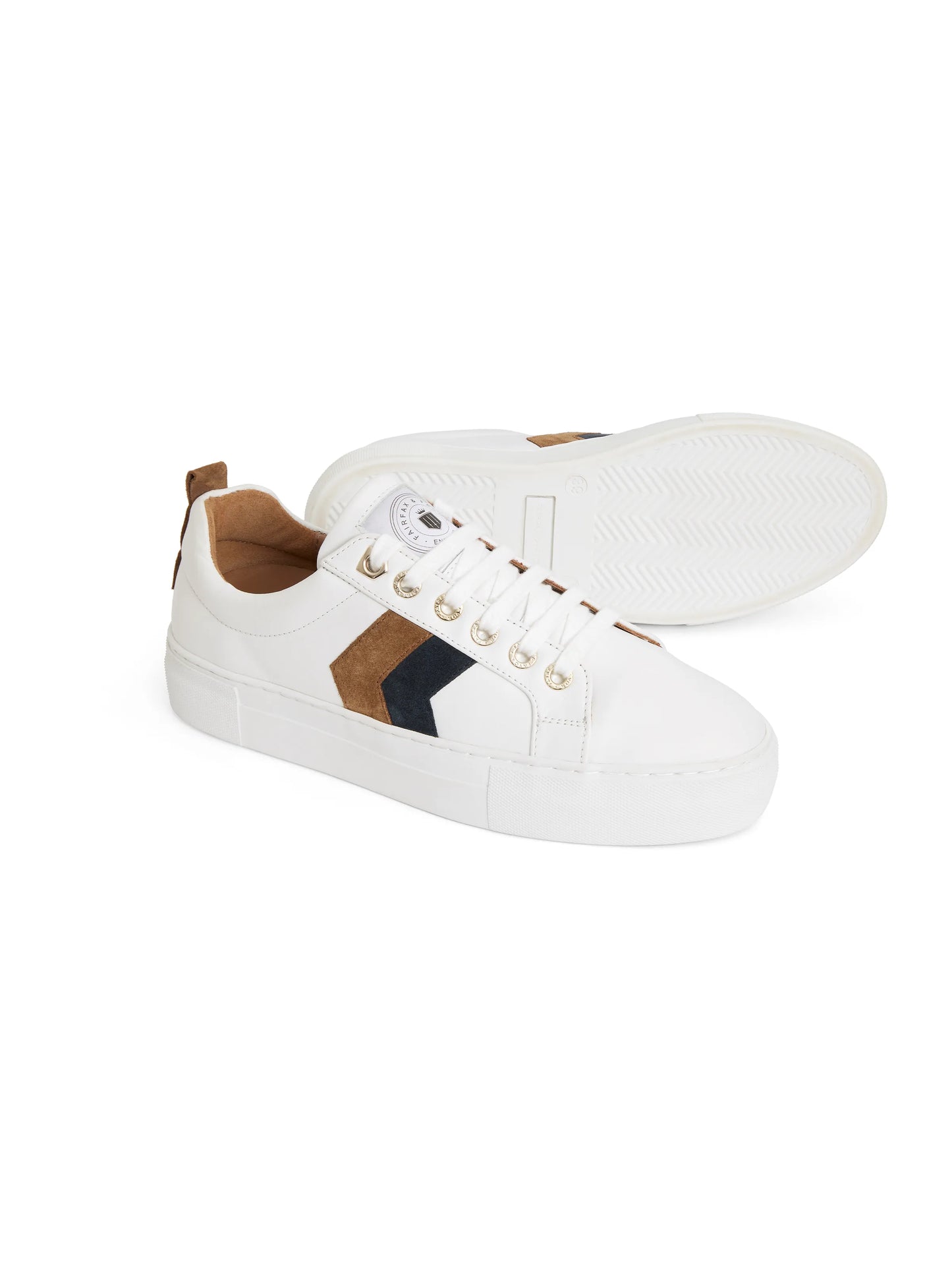Alexandra Platform Trainer - Tan/Navy