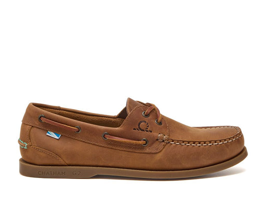Men's Deck II G2 Premium Leather Boat Shoes - Walnut