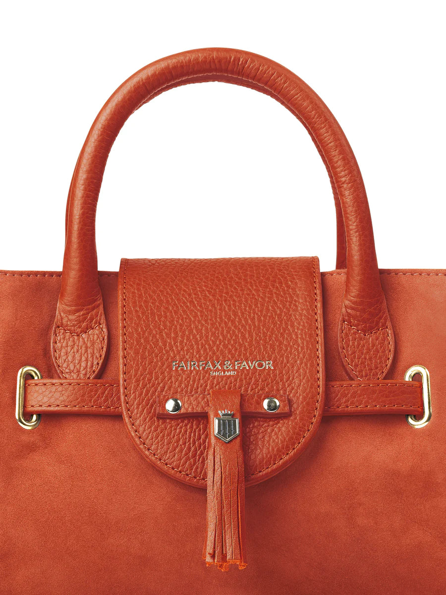 Mini Windsor Handbag - Sunset Orange Suede