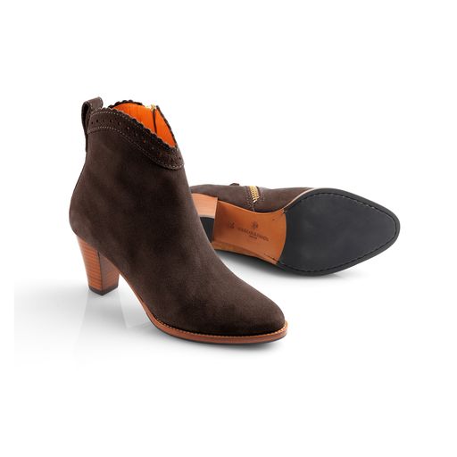 Regina Ankle Boot - Chocolate Suede