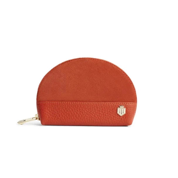Chiltern Coin Purse - Sunset Orange Suede