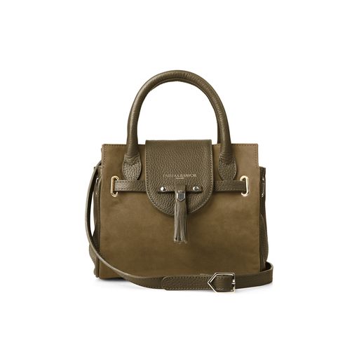 Mini Windsor Handbag - Olive Suede